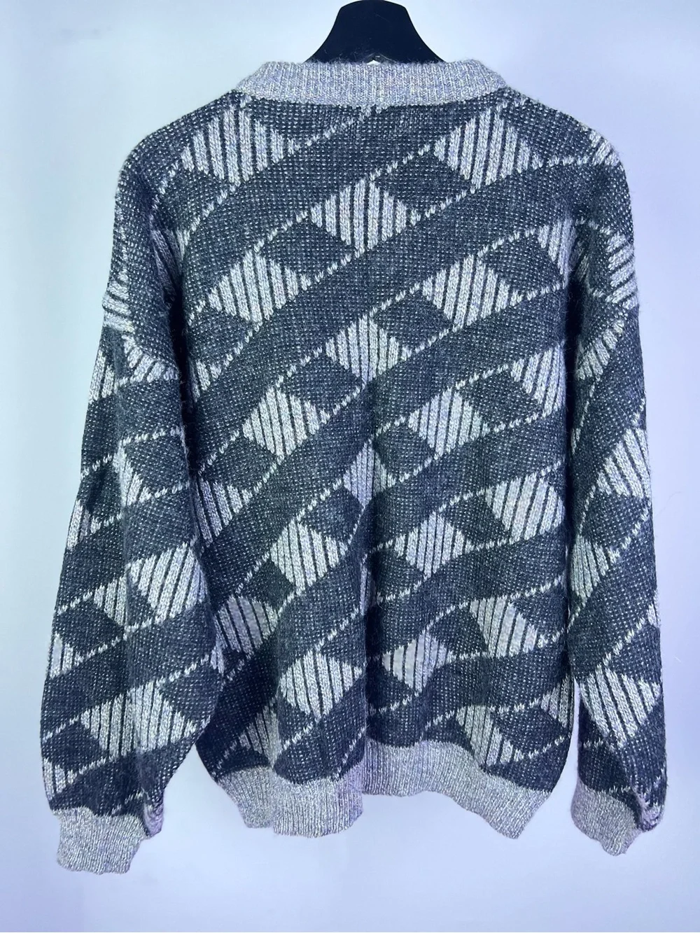 Vintage 80s Tricots St. Raphaël x Nordstrom Merino Wool Geometric Sweater XL